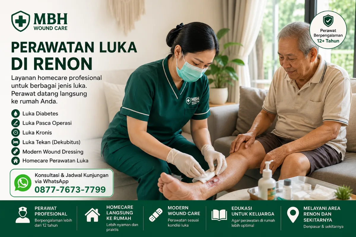 Perawatan Luka Renon | Homecare Rawat Luka Profesional MBH Wound Care